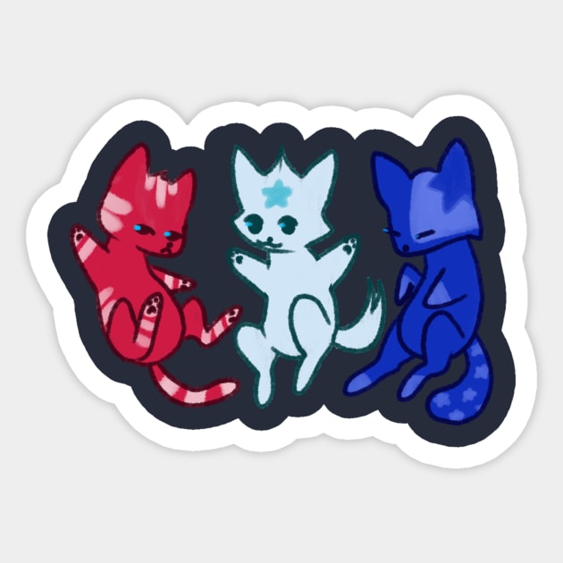 Fourth of July Cats Sticker by Kenners